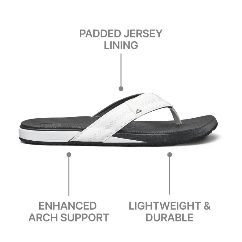 Reef Cushion Phantom Mens Flip Flop, Ultra Soft Cushion Footbed, White/Charcoal, 11 - Image 5